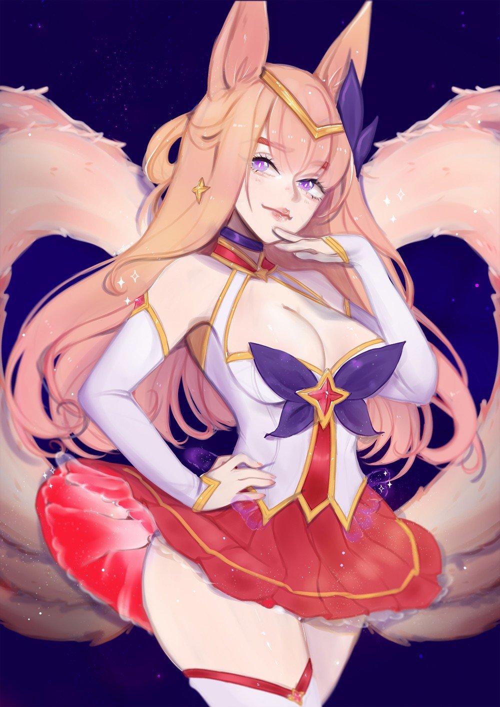 Star Guardian Ahri by anntan HD Wallpaper Background Fan Art Artwork League of Legends lol