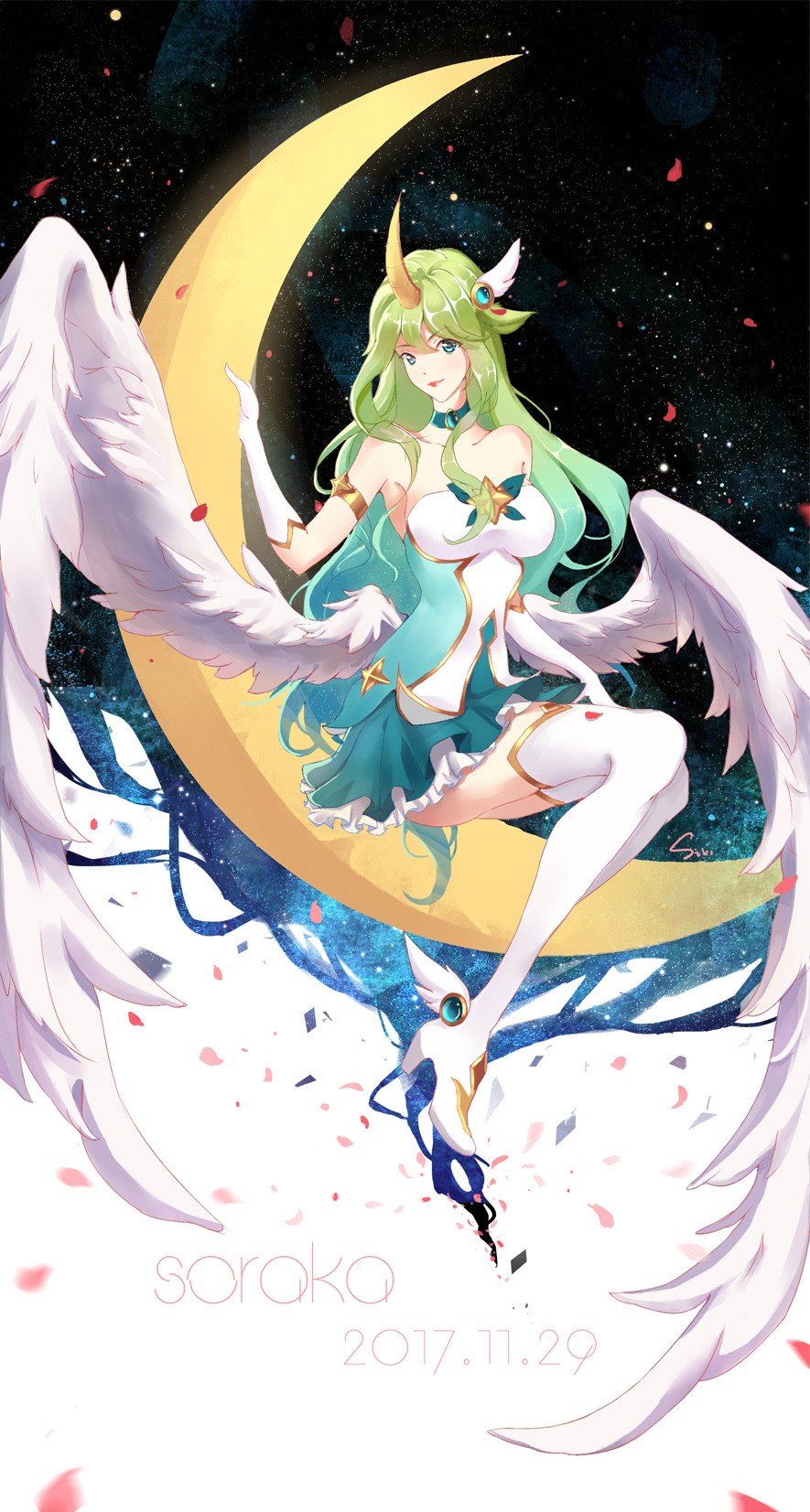 Star Guardian Soraka by 阿喵Sivi HD Wallpaper Background Fan Art Artwork League of Legends lol