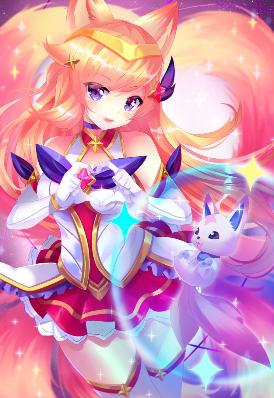 Star Guardian Ahri by felichanxx HD Wallpaper Background Fan Art Artwork League of Legends lol