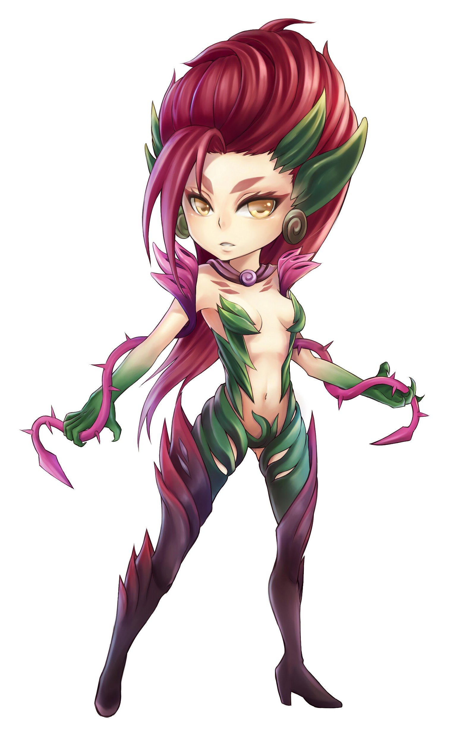 Chibi Zyra by Fuka-Enrique HD Wallpaper Fan Art Artwork League of Legends lol