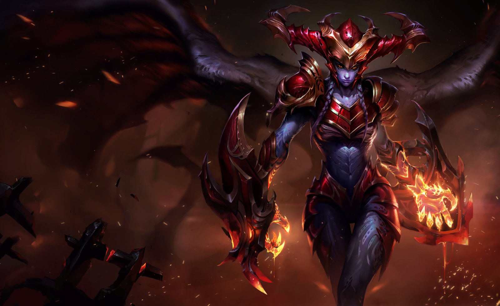 Classic Shyvana Splash Art 4k HD Wallpaper Official Artwork League of Legends lol