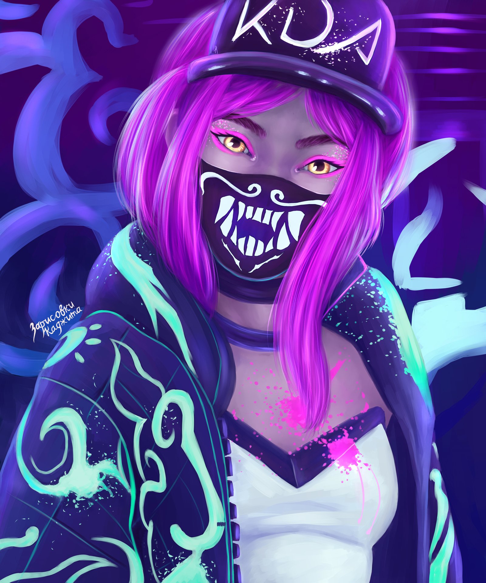 K/DA Akali by Fox147 HD 4k 6k Wallpaper Background Fan Art Artwork League of Legends lol