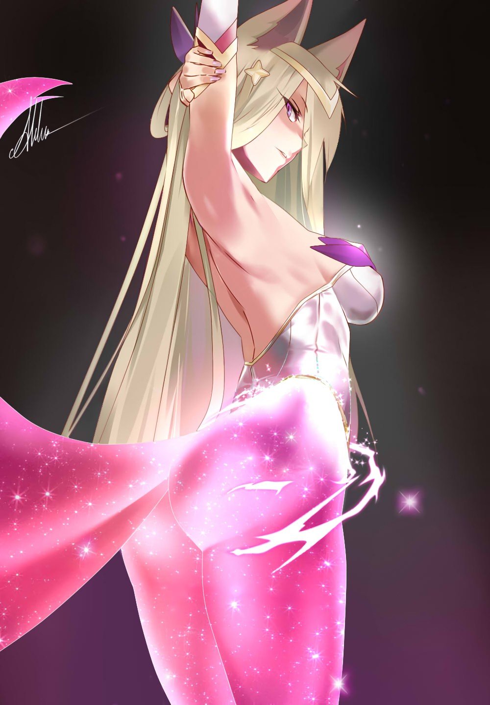 Star Guardian Ahri Transformation by Alilu-chan HD Wallpaper Background Fan Art Artwork League of Legends lol