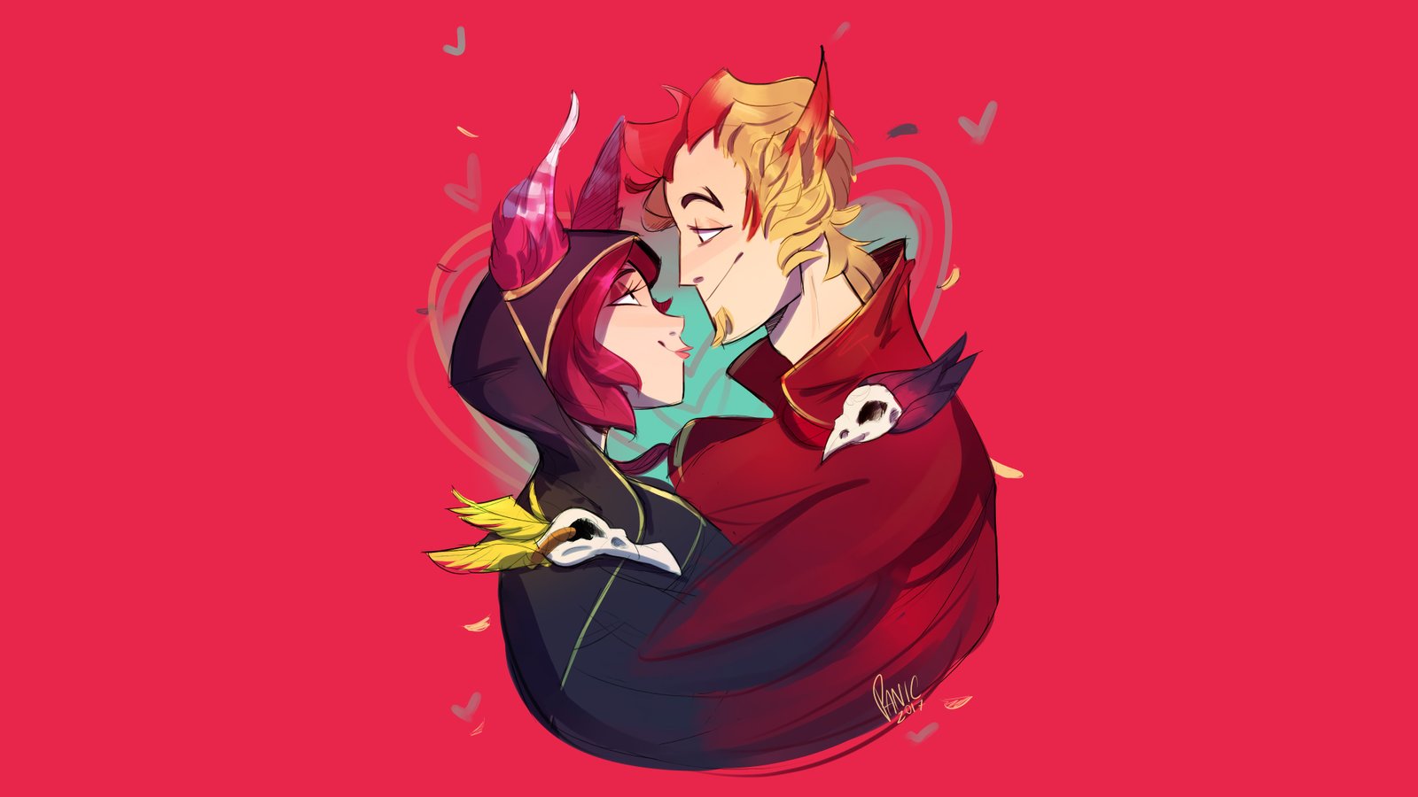 Xayah & Rakan by Iruchis HD 4k Wallpaper Fan Art Artwork League of Legends lol
