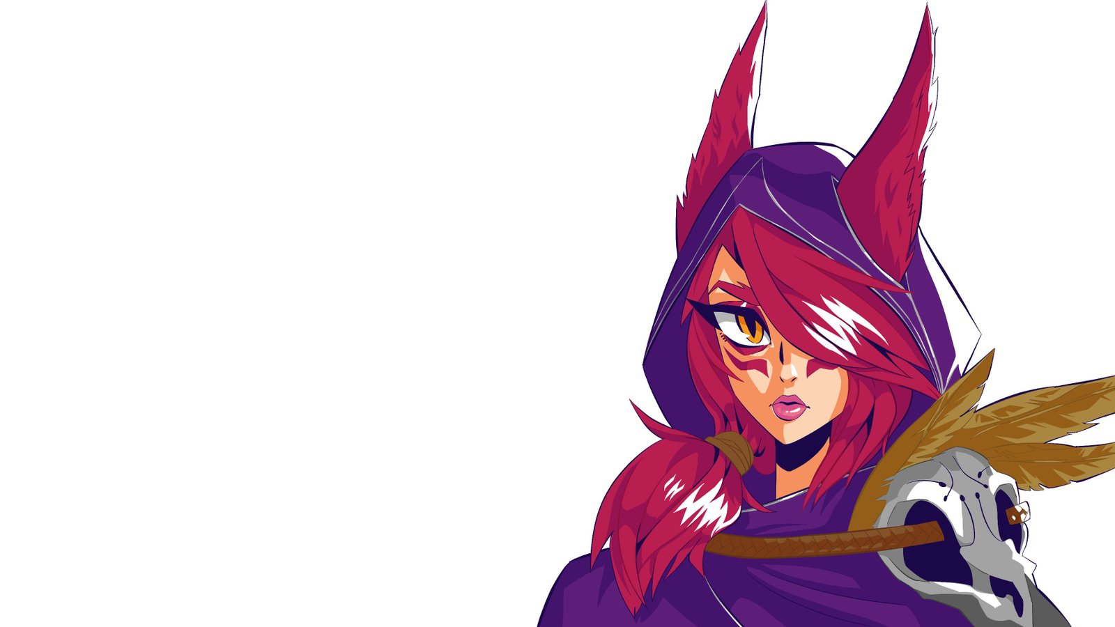 Xayah Portrait by moskvichok HD Wallpaper Fan Art Artwork League of Legends lol