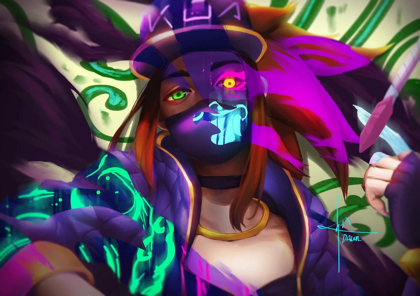 K/DA Akali by Dawn 凌晨 HD Wallpaper Background Fan Art Artwork League of Legends lol