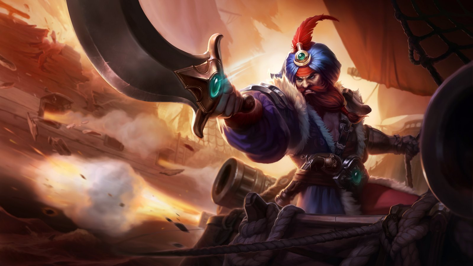 Sultan Gangplank Splash Art League of Legends Artwork Wallpaper lol