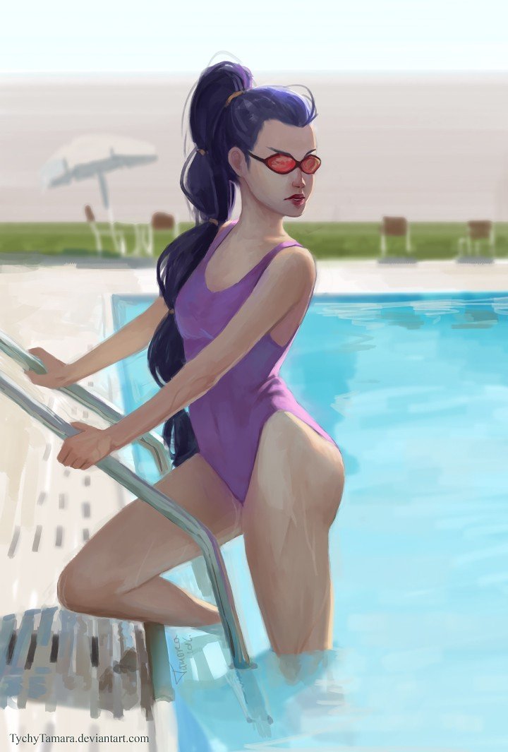 Pool Party Vayne by TychyTamara HD Wallpaper Fan Art Artwork League of Legends lol