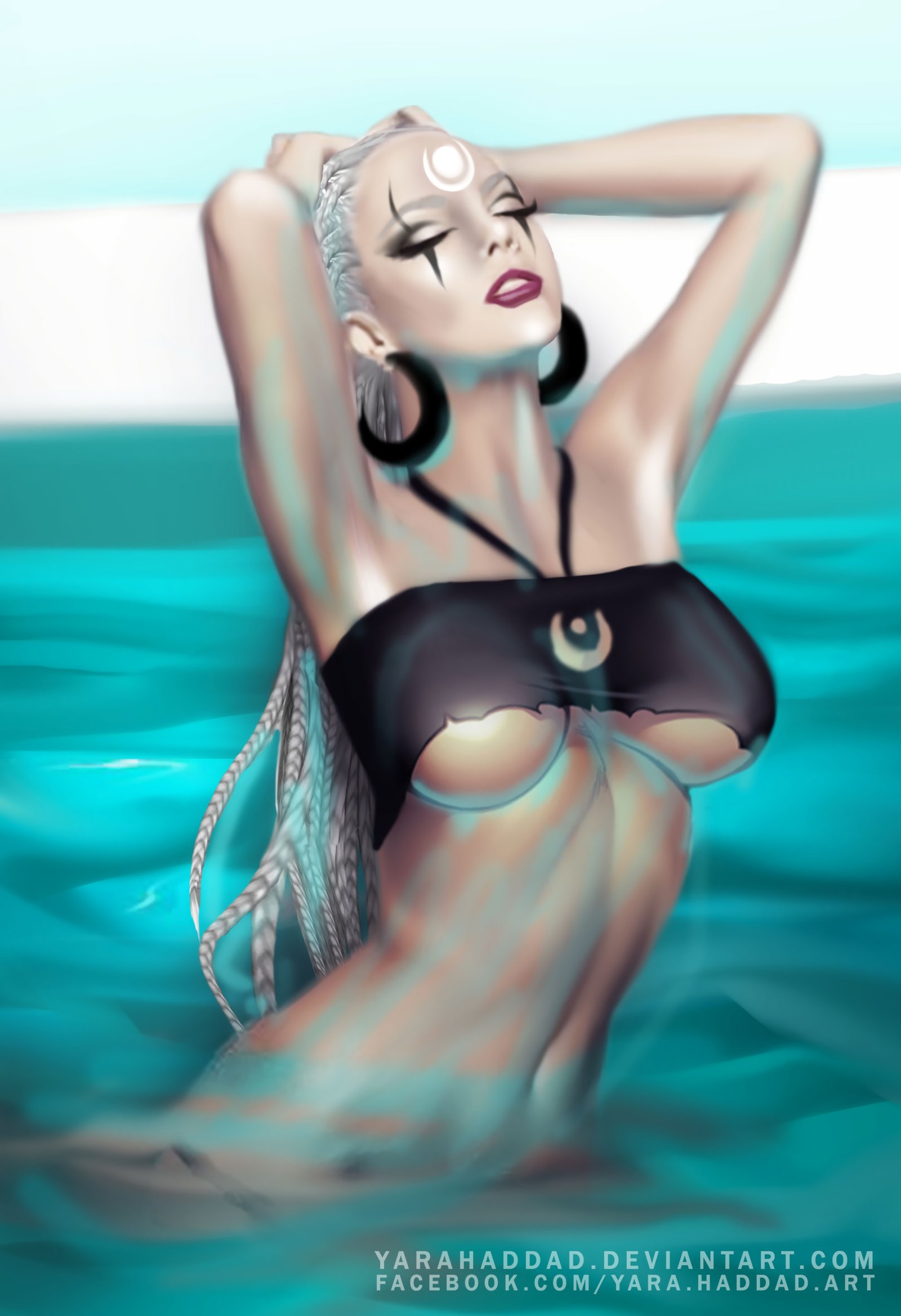 Pool Party Diana by yarahaddad HD Wallpaper Fan Art Artwork League of Legends lol