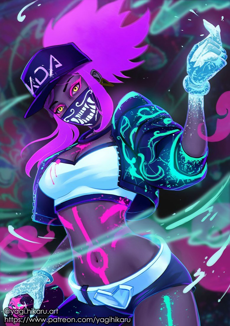 K/DA Akali by yagihikaru HD Wallpaper Background Fan Art Artwork League of Legends lol