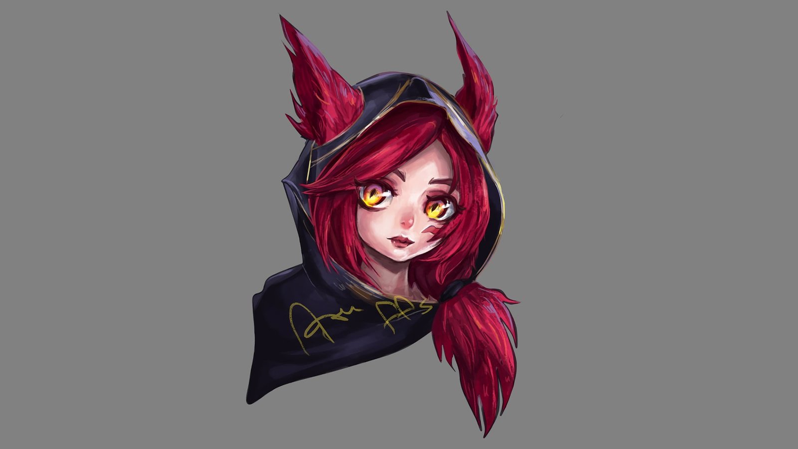 Xayah Portrait by azuffs HD Wallpaper Fan Art Artwork League of Legends lol