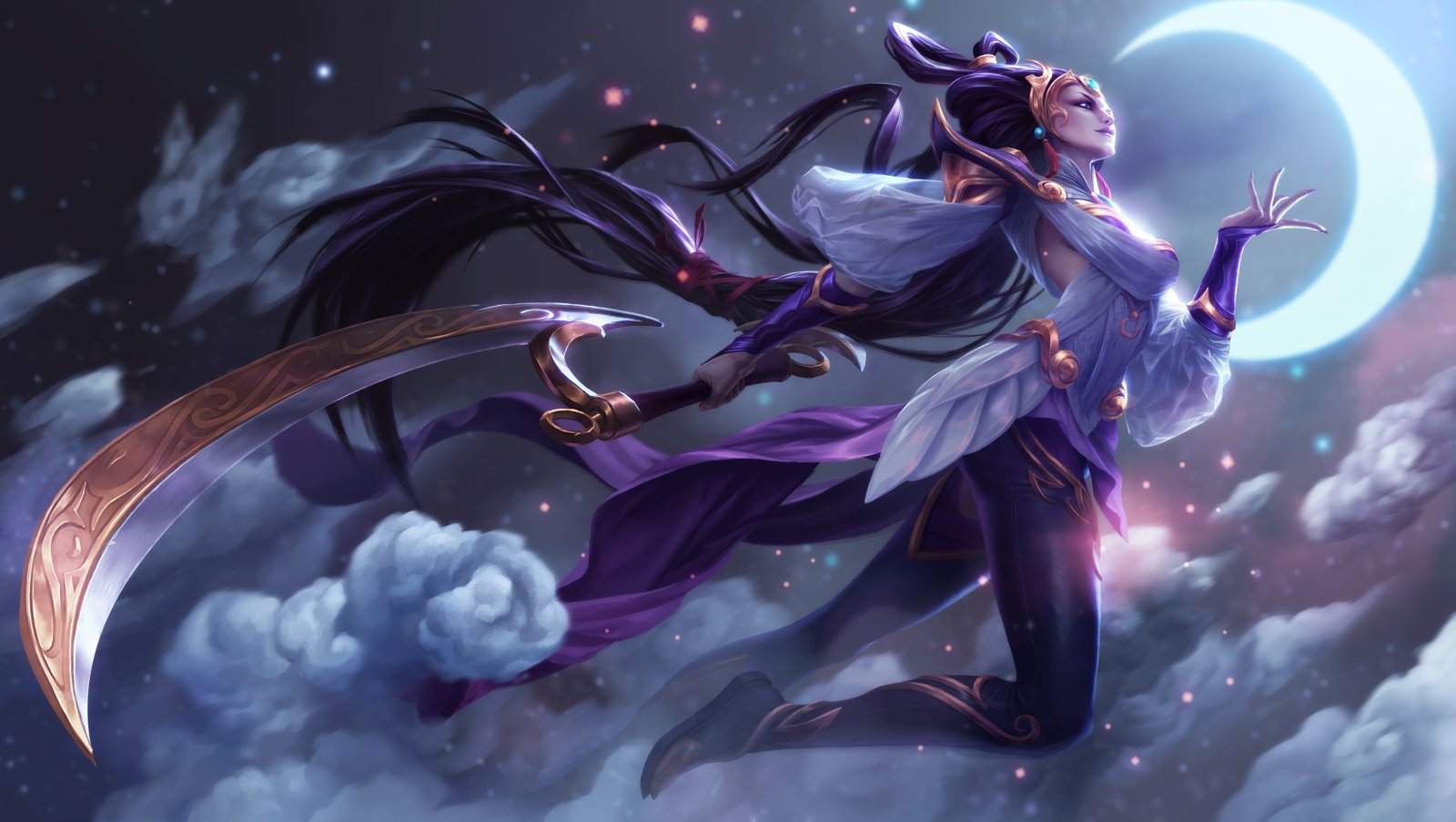 Lunar Goddess Diana Splash Art 4k HD Wallpaper Official Artwork League of Legends lol