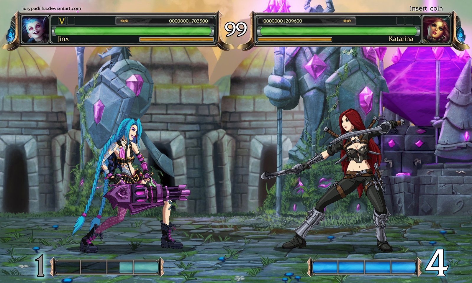 Katarina Vs Jinx by iurypadilha HD Wallpaper Fan Art Artwork League of Legends lol