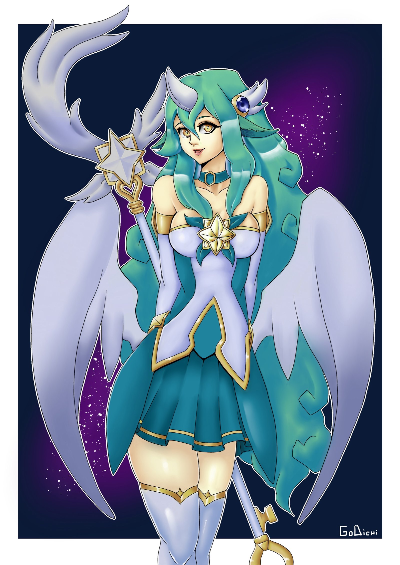 Star Guardian Soraka by GoDichi HD Wallpaper Background Fan Art Artwork League of Legends lol