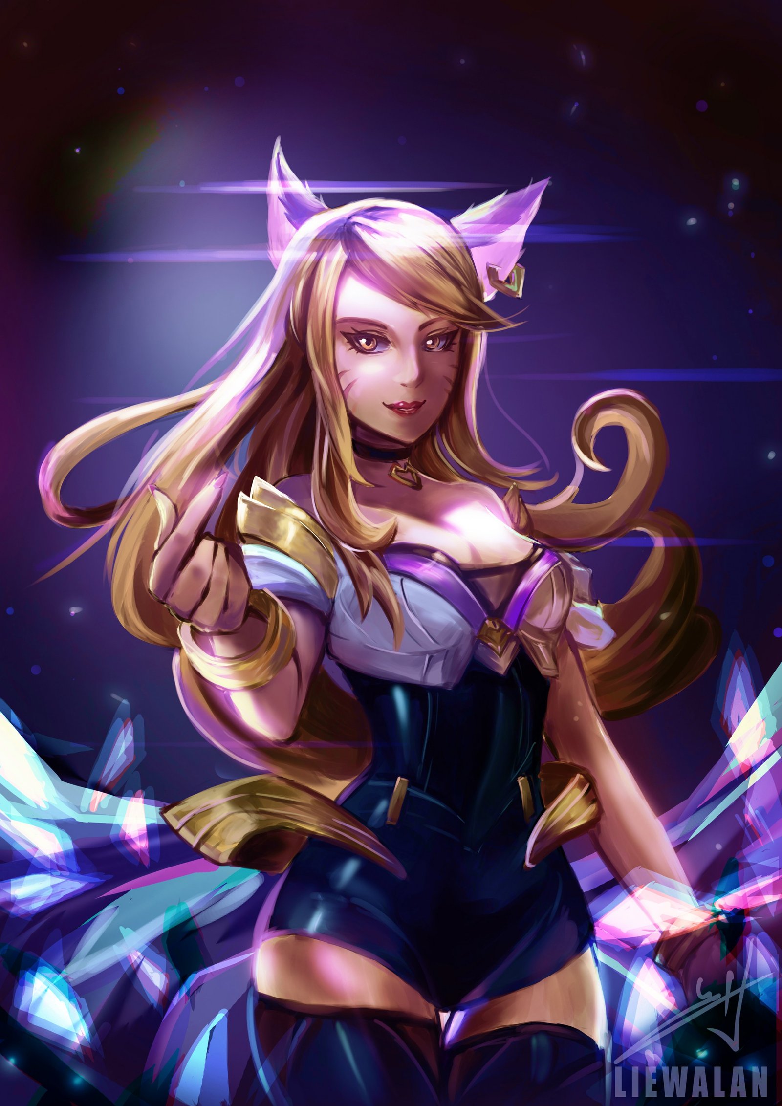 K/DA Ahri by liewalan HD Wallpaper Background Fan Art Artwork League of Legends lol