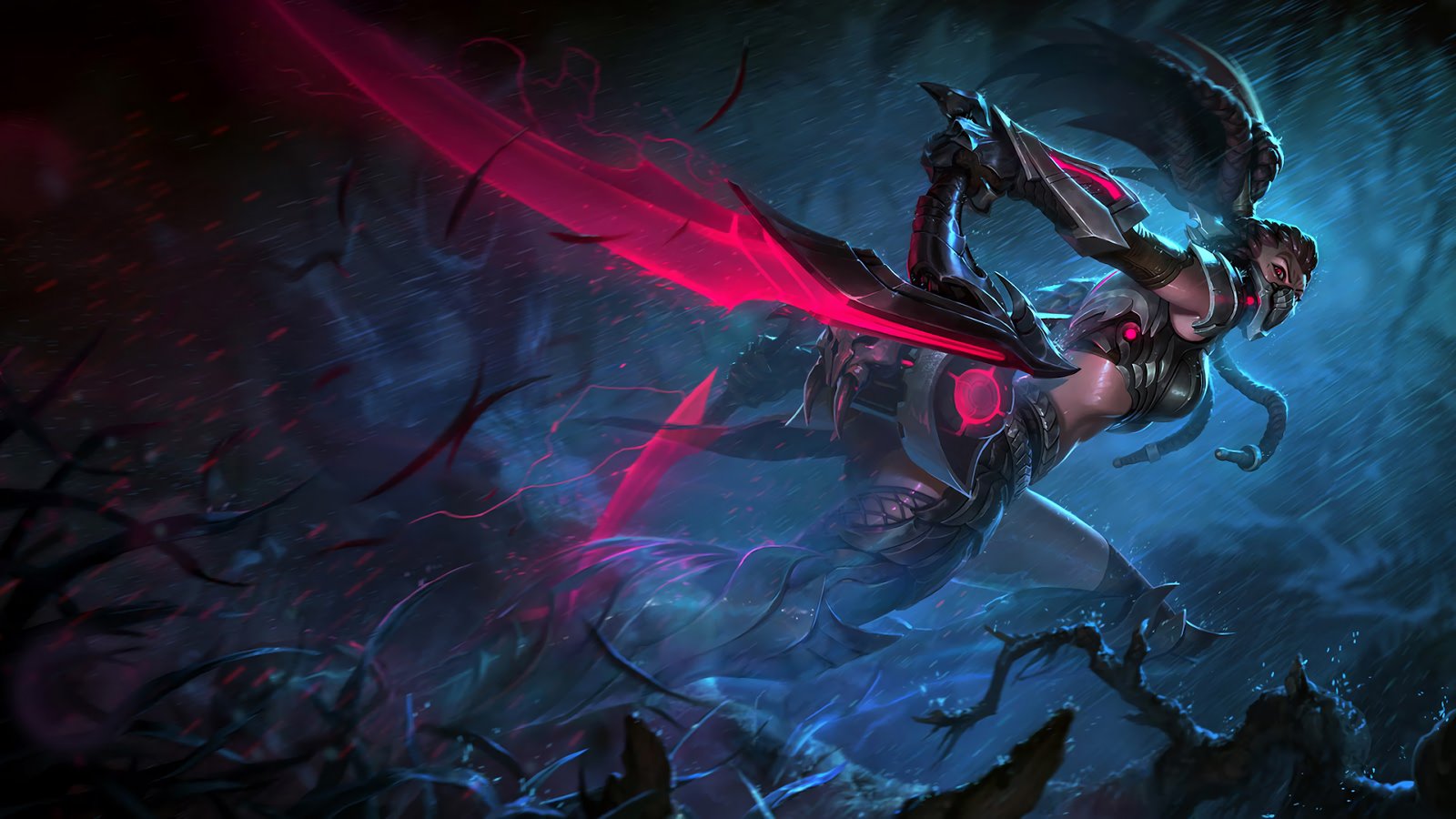 Headhunter Akali Splash Art Rework Update HD Wallpaper Background Official Art Artwork League of Legends lol