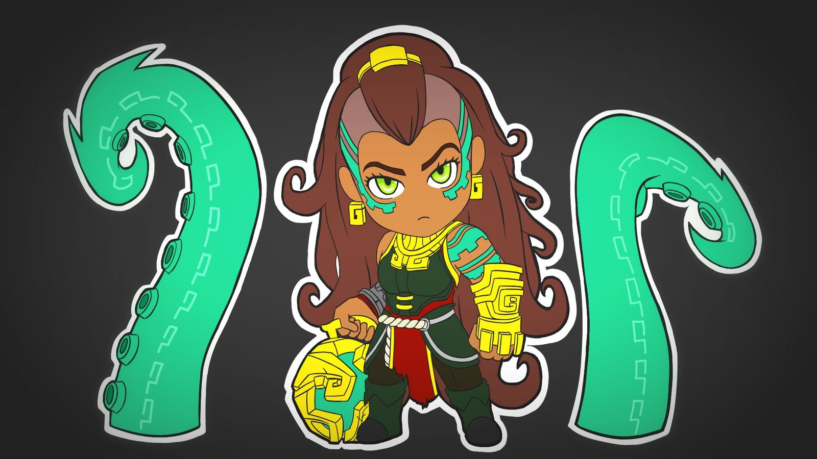 Chibi Illaoi by rommelray HD Wallpaper Fan Art Artwork League of Legends lol