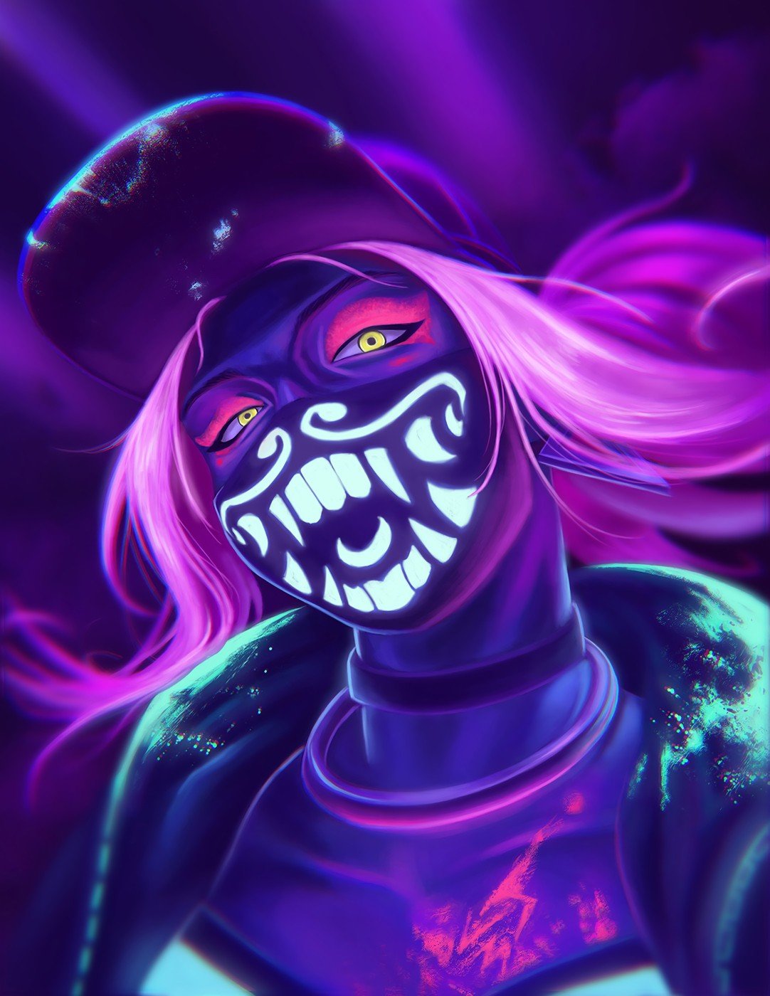 K/DA Akali by Von Milano HD Wallpaper Background Fan Art Artwork League of Legends lol