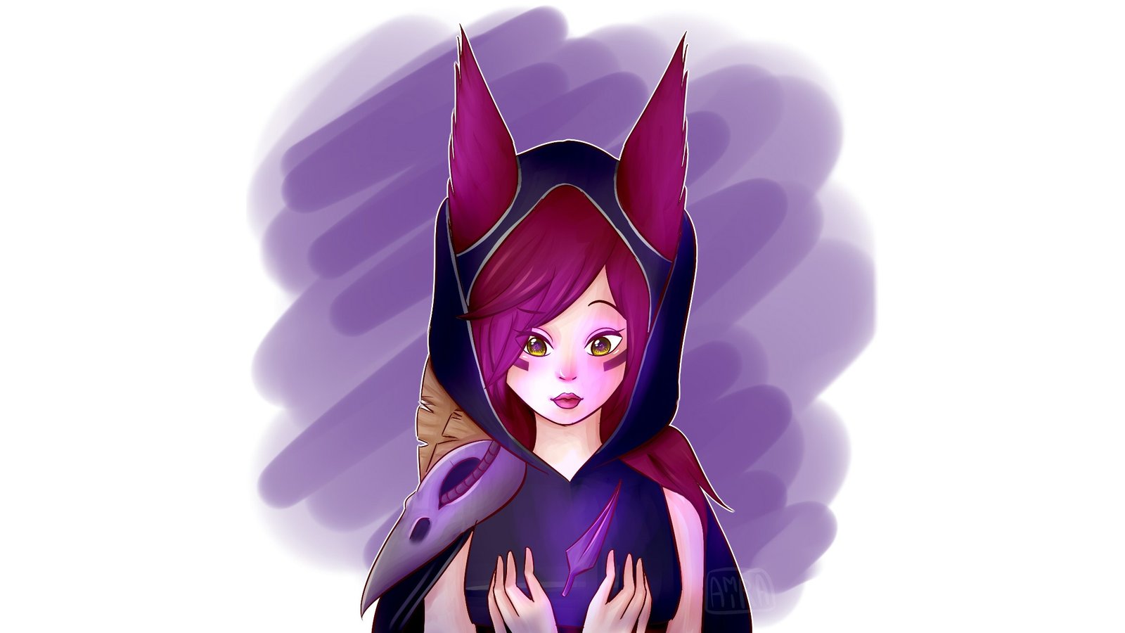Xayah by AmiraDrau HD Wallpaper Fan Art Artwork League of Legends lol