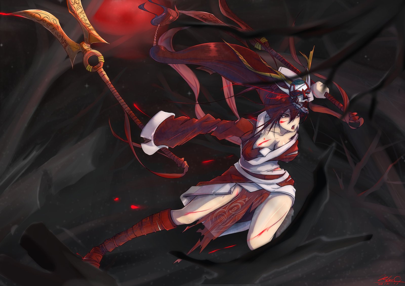 Blood Moon Akali by K.LovC. League of Legends Artwork Wallpaper lol