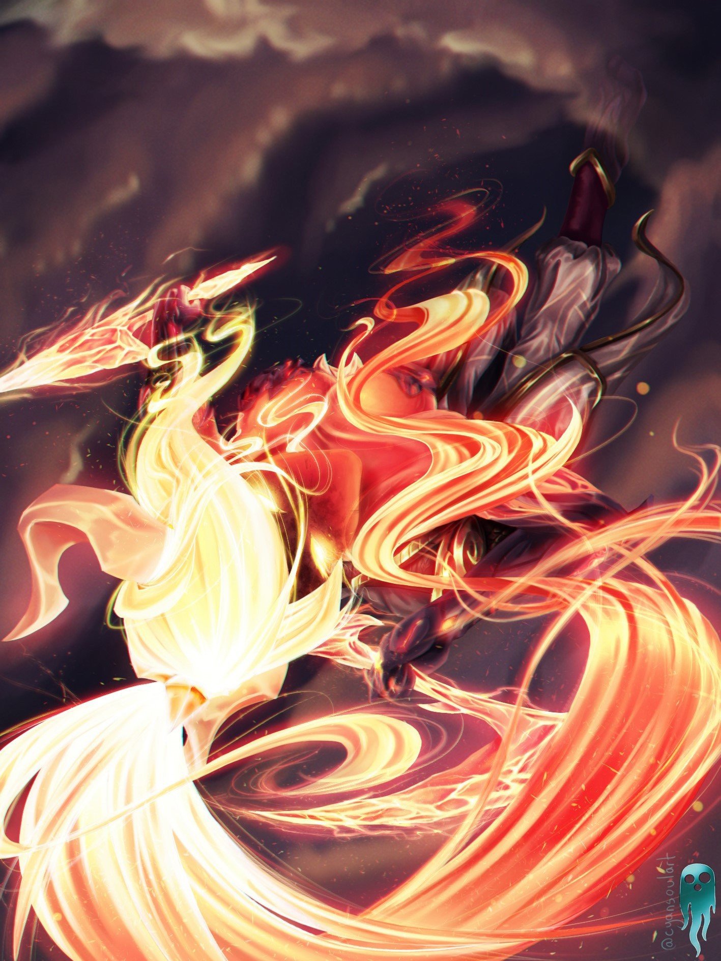 Infernal Akali Rework by CyanSoulArt HD Wallpaper Background Fan Art Artwork League of Legends lol