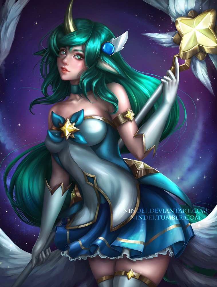 Star Guardian Soraka by Nindei HD Wallpaper Background Fan Art Artwork League of Legends lol