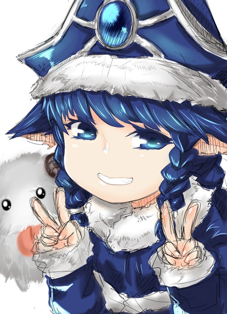 Winter Wonder Lulu & Poro by Kaho HD Wallpaper Fan Art Artwork League of Legends lol