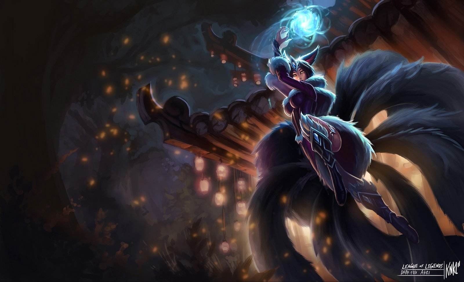 Midnight Ahri Splash Art v2 League of Legends Artwork Wallpaper lol (2)