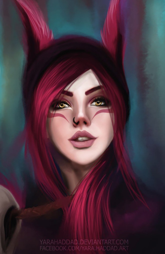Xayah Portrait by yarahaddad HD Wallpaper Fan Art Artwork League of Legends lol