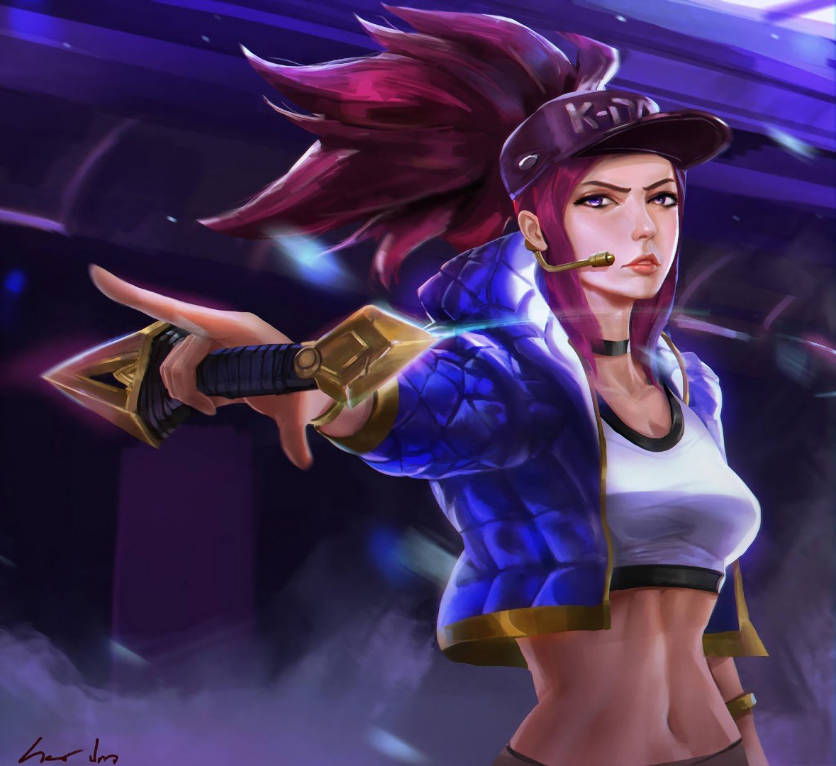 K/DA Akali by kiso1233 HD Wallpaper Background Fan Art Artwork League of Legends lol