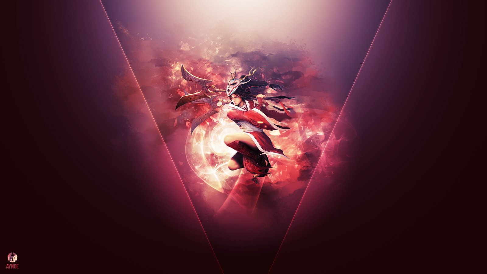 Blood Moon Akali by Aynoe League of Legends Artwork Wallpaper lol
