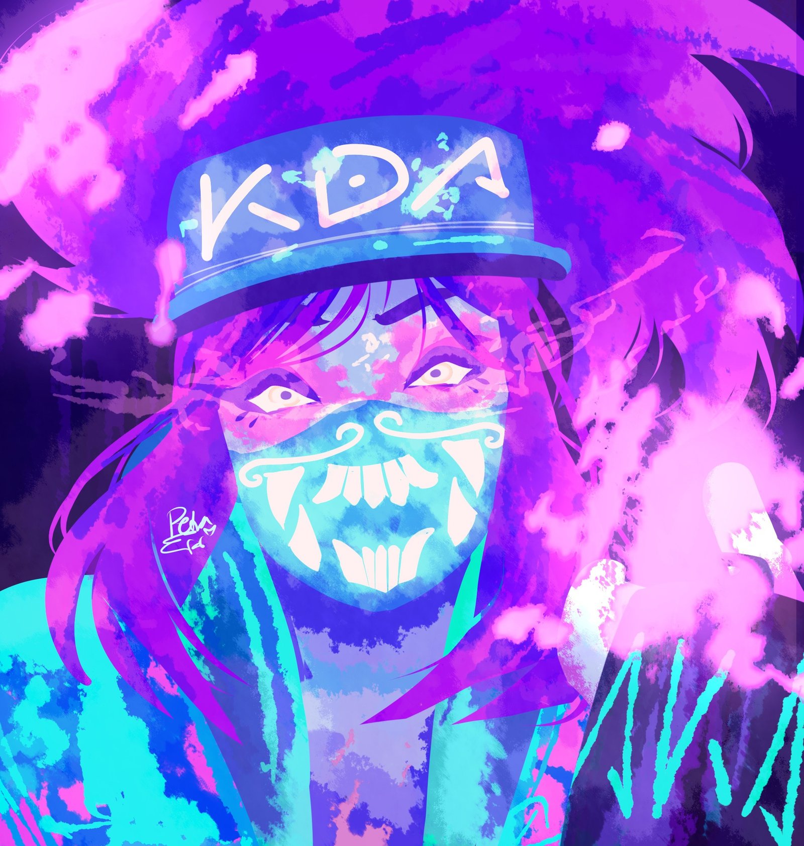 K/DA Akali by Drawing-Heart HD Wallpaper Background Fan Art Artwork League of Legends lol