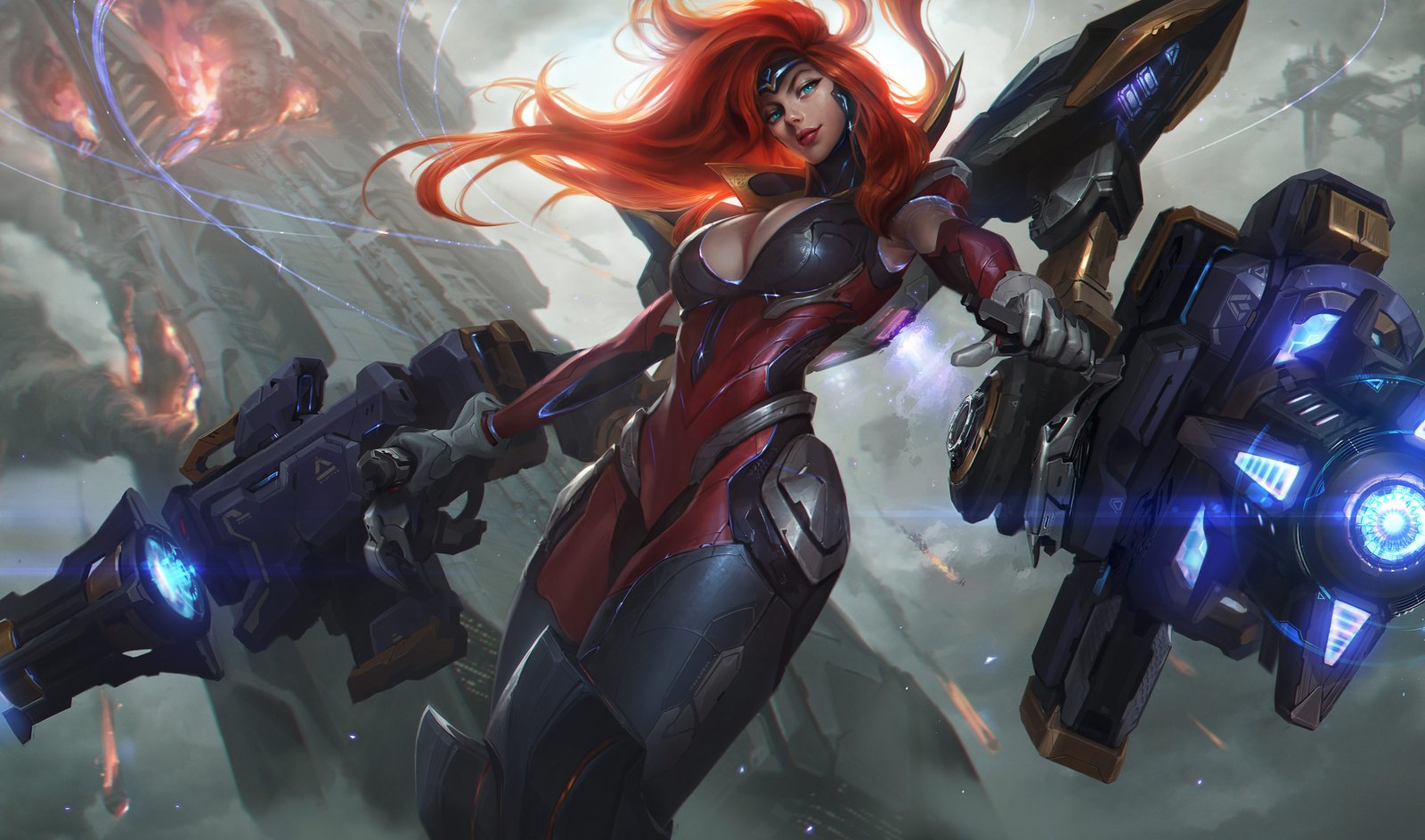 Gun Goddess Miss Fortune v2 Splash Art HD 4k 6k Wallpaper Background Official Art Artwork League of Legends lol