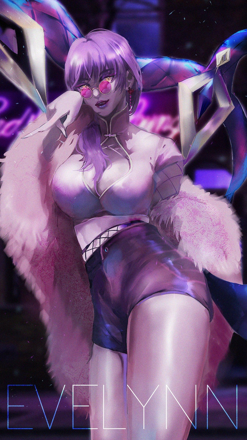 K/DA Evelynn by 之子 HD Wallpaper Background Fan Art Artwork League of Legends lol