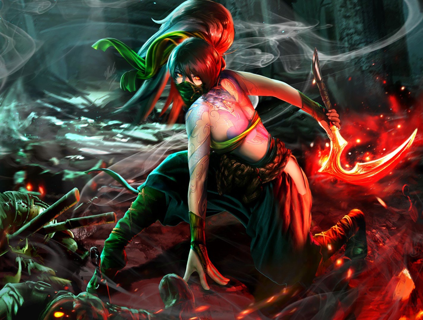 Akali Rework by Swoldier76 HD Wallpaper Background Fan Art Artwork League of Legends lol