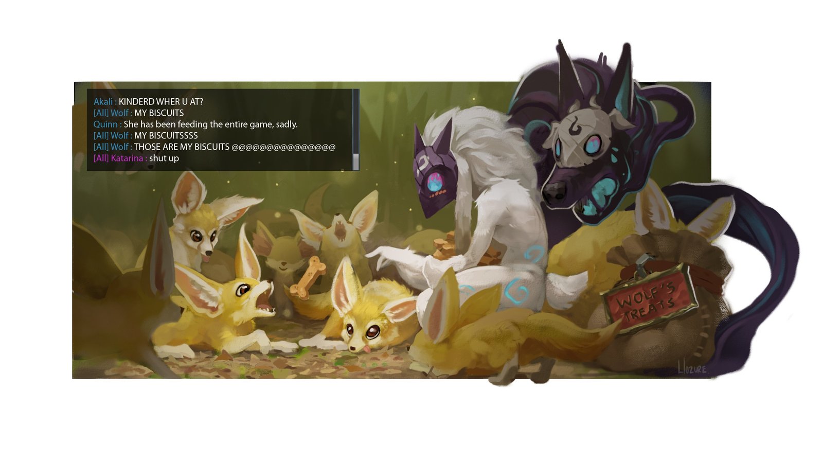 Kindred by Hozure HD Wallpaper Fan Art Artwork League of Legends lol