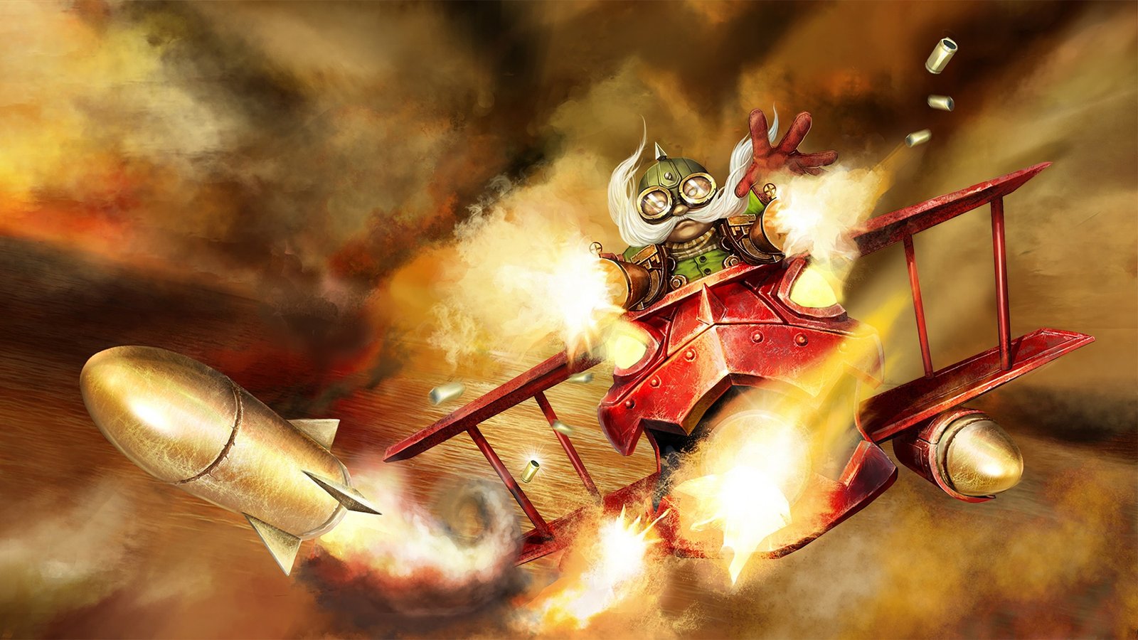 Red Baron Corki Splash Art League of Legends Artwork Wallpaper lol