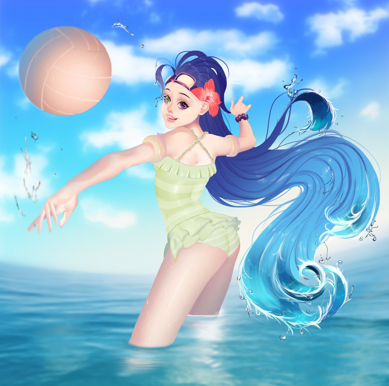 Pool Party Zoe by aephios HD 4k Wallpaper Background Fan Art Artwork League of Legends lol