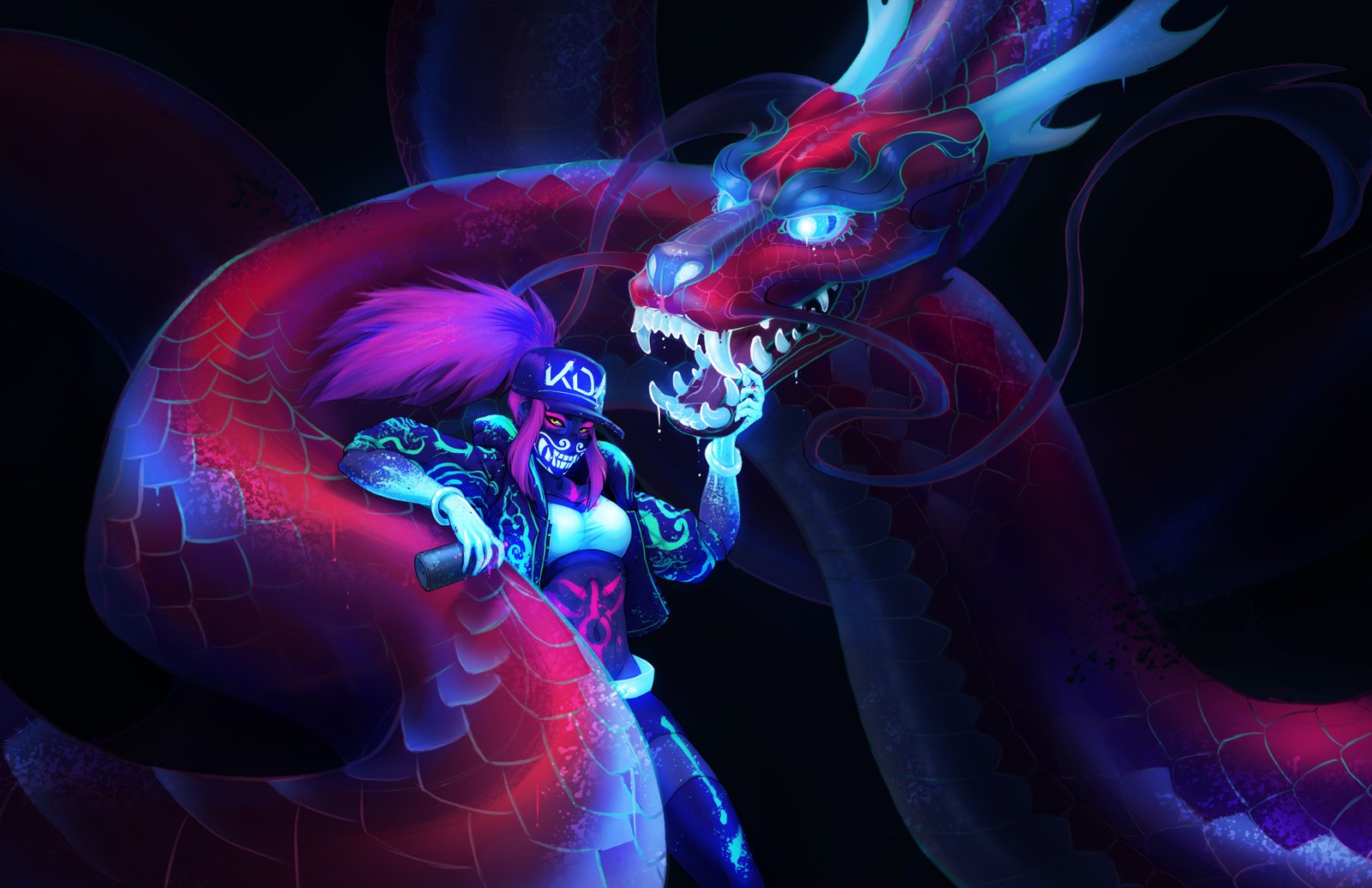 K/DA Akali by turnipBerry HD 4k 6k Wallpaper Background Fan Art Artwork League of Legends lol