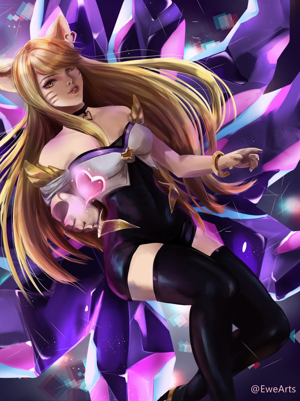 K/DA Ahri by Ewela04 HD Wallpaper Background Fan Art Artwork League of Legends lol