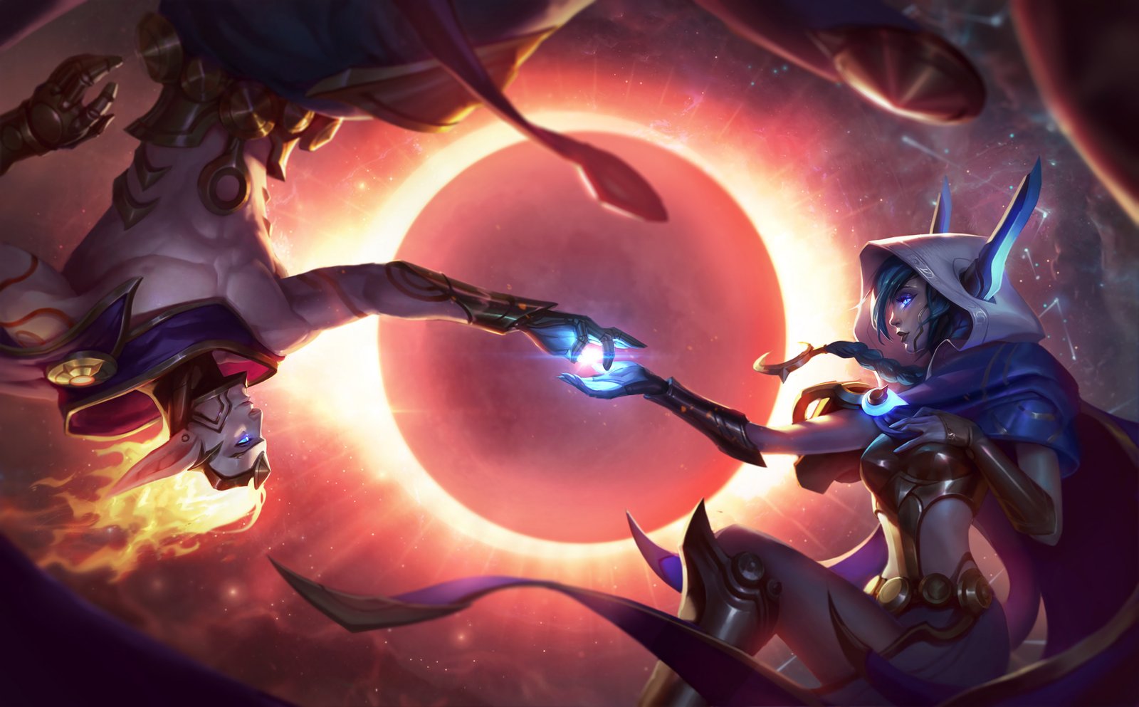 Cosmic Dusk Xayah & Cosmic Dawn Rakan | Wallpapers & Fan Arts | League