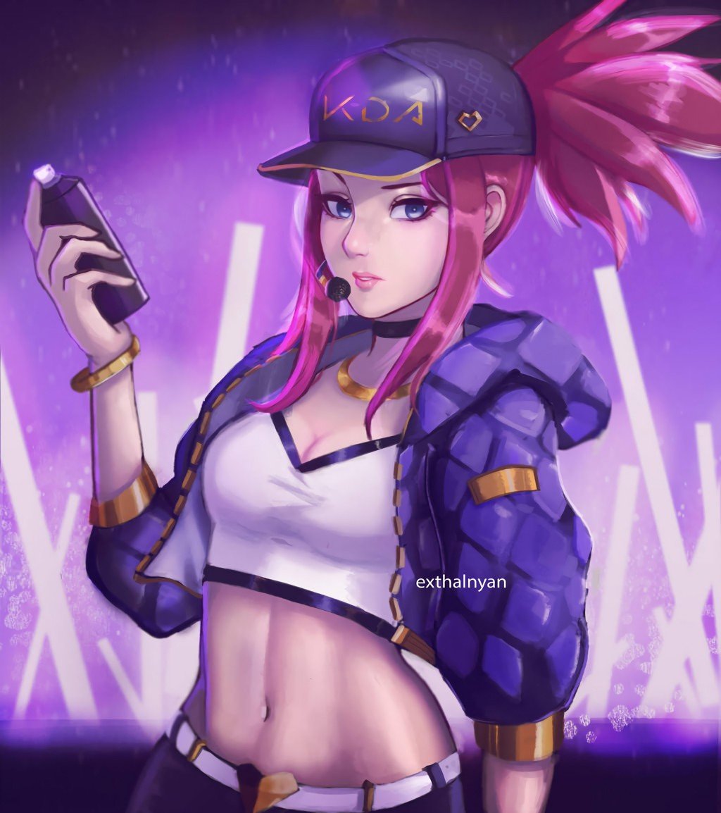 K/DA Akali by Exthalia HD Wallpaper Background Fan Art Artwork League of Legends lol