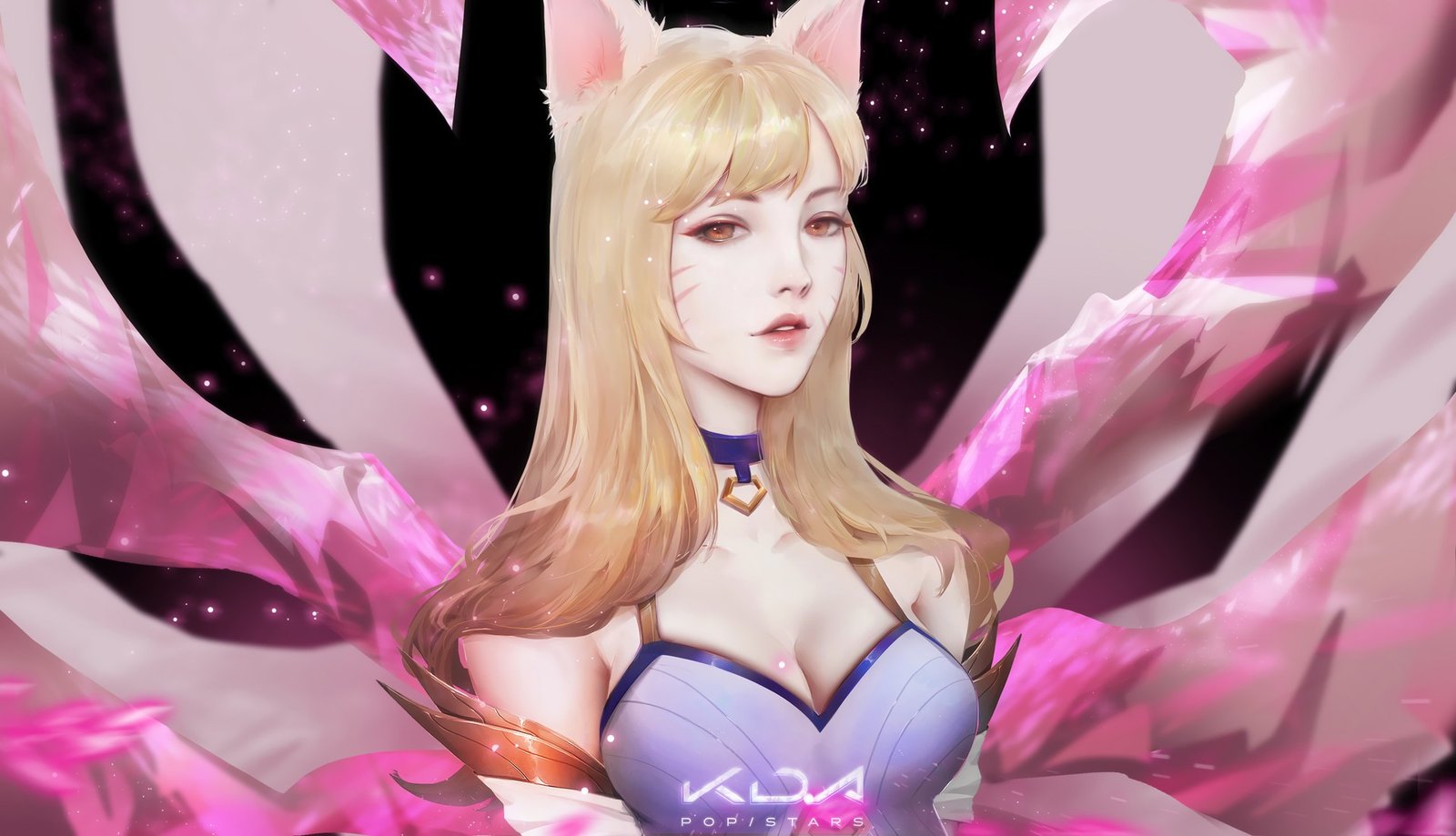 K/DA Ahri by Yis Huang HD Wallpaper Background Fan Art Artwork League of Legends lol