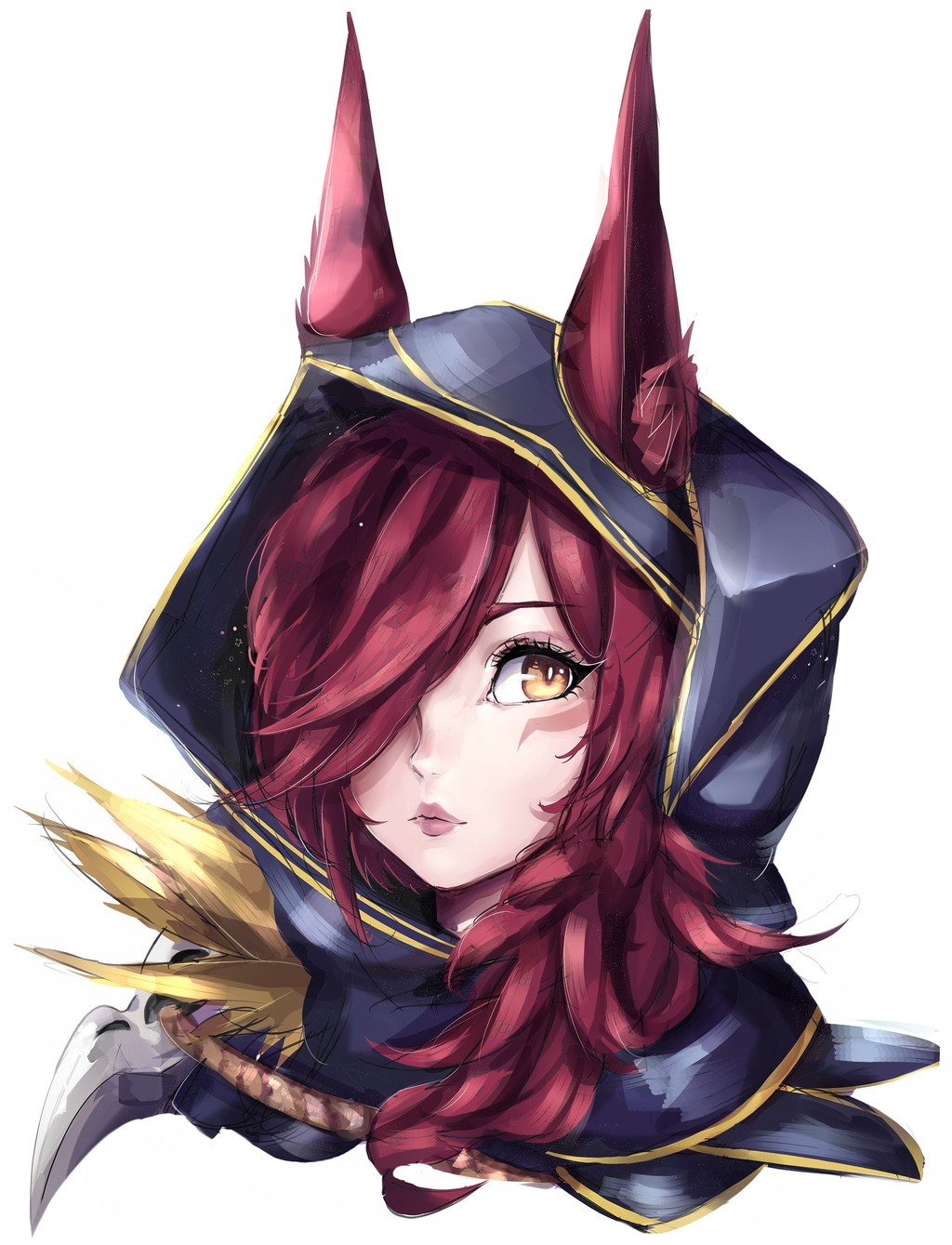 Xayah Portrait by ixJackiexx HD Wallpaper Fan Art Artwork League of Legends lol