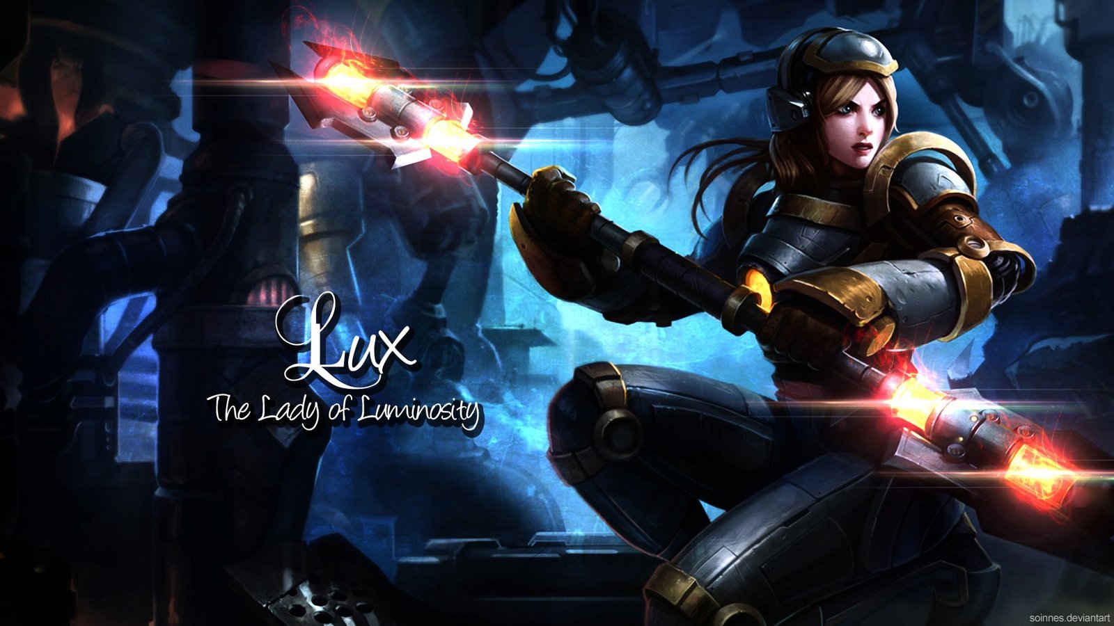 Steel Legion Lux by Soinnes (2) HD Wallpaper Fan Art Artwork League of Legends lol