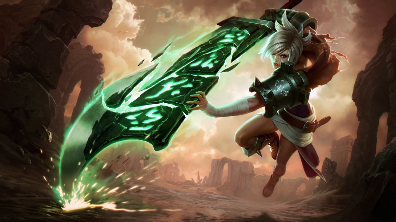 Classic Riven Splash Art 4k HD Wallpaper Official Artwork League of Legends lol