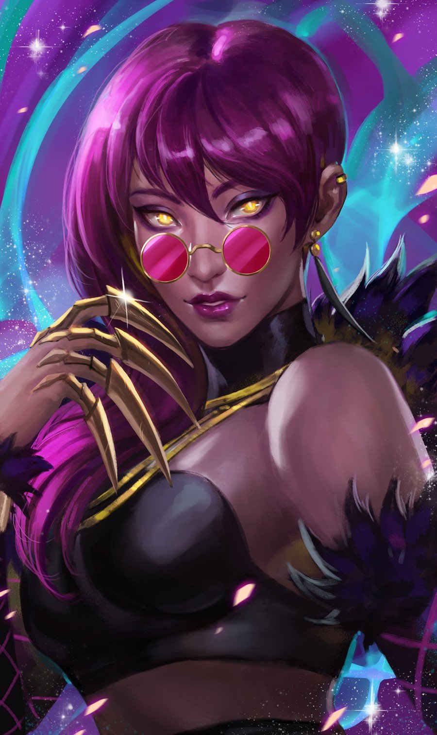 K/DA Evelynn by manusia-no-31 HD Wallpaper Background Fan Art Artwork League of Legends lol