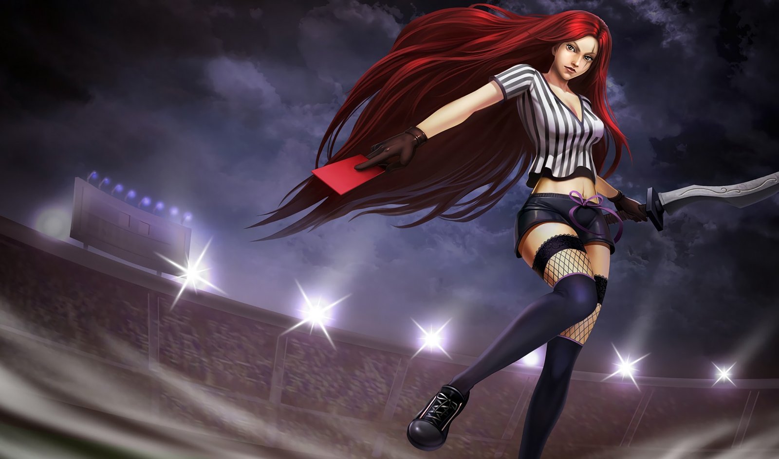 Red Card Katarina Splash Art Chinese League of Legends Artwork Wallpaper lol (2)