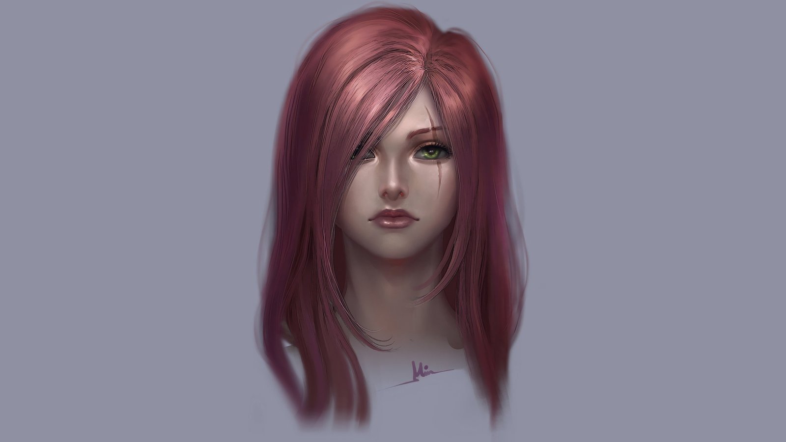 Katarina Portrait by ChubyMi (2) HD Wallpaper Fan Art Artwork League of Legends lol