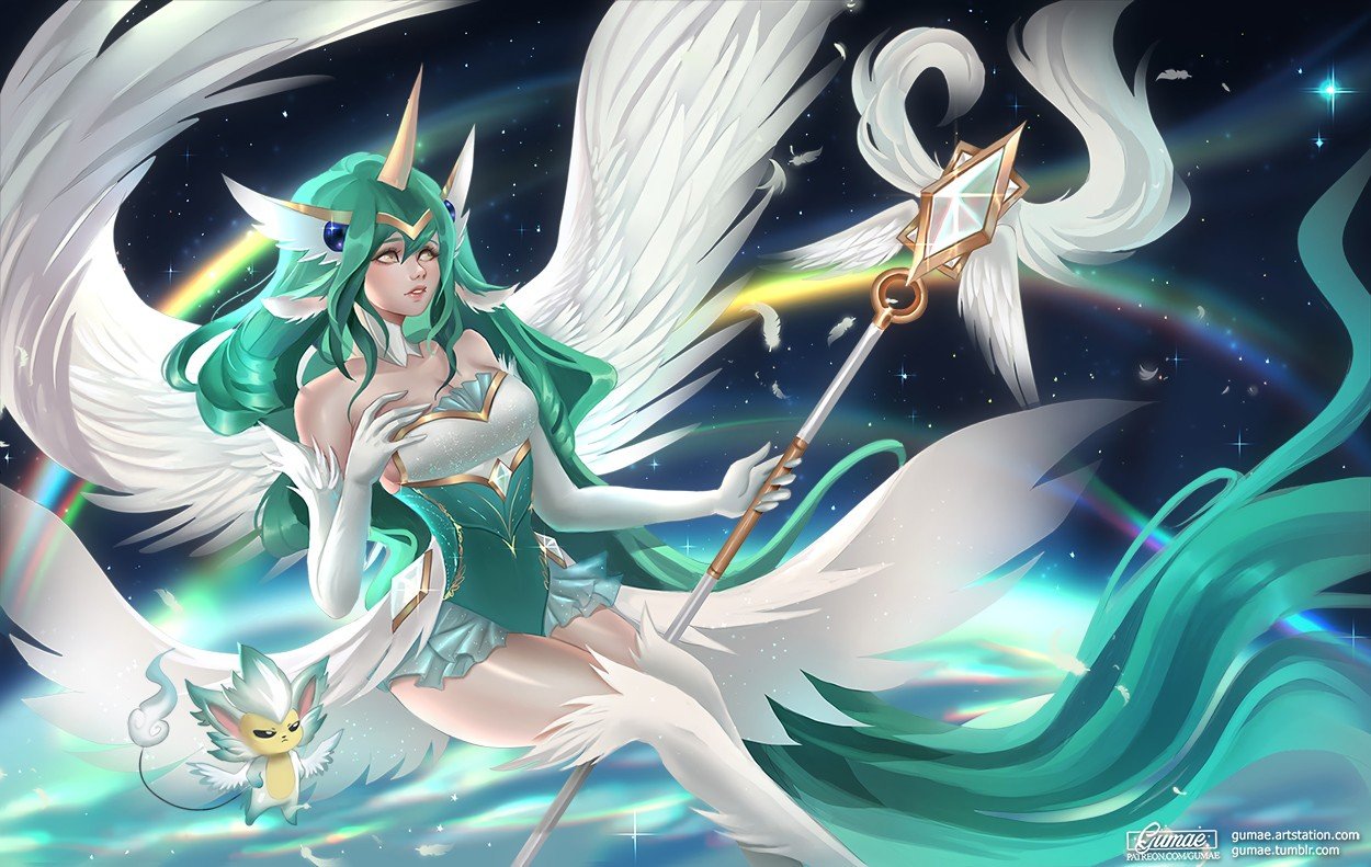 Star Guardian Soraka by gumae HD Wallpaper Background Fan Art Artwork League of Legends lol